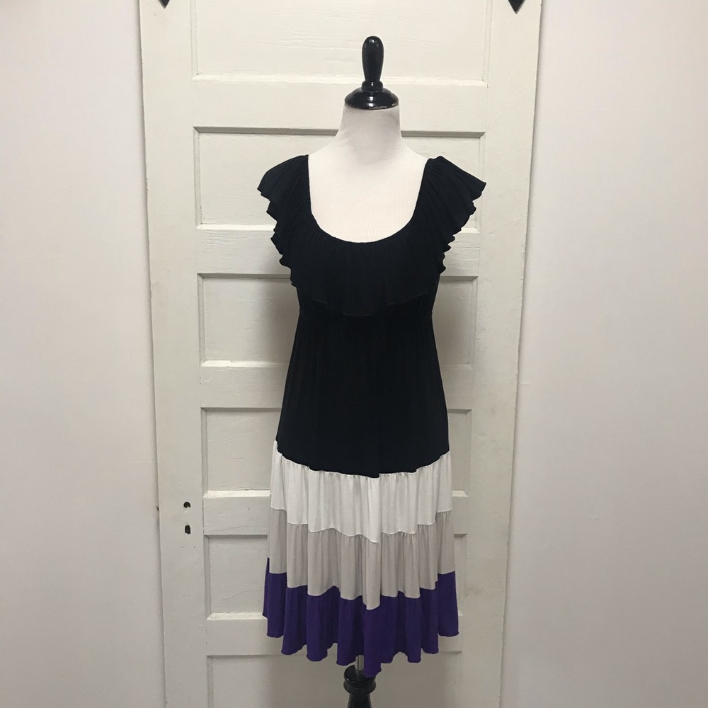 Wish Collection Ruffle Layer Color Dress size Lg